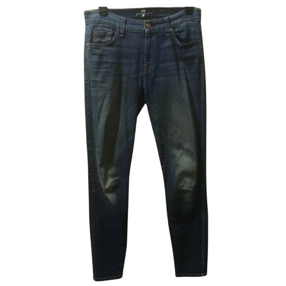 Seven for All Mankind 'The Ankle Skinny' Skinny Denim Jeans in a Dark Wash (28W) - Picture 3 of 10